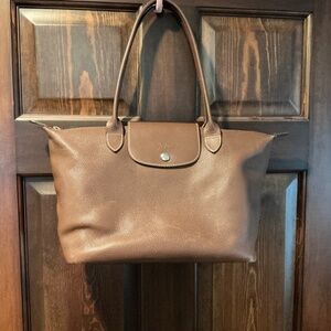 Longchamp Le Pilage Brown Cowhide Leather